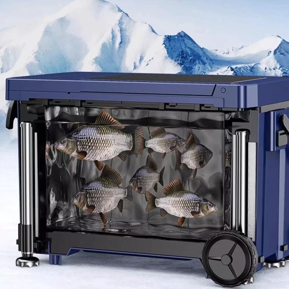 The new 2024 with a multi-wheeler super-light drum can sit on a fishing tank full of gear